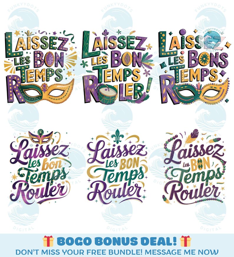 Fleur De Lis Png Bundle, 10 PNG Beads Louisiana, Laissez Les Bons Temps ...