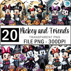 Mickey Clipart, Halloween Mickey and Minnie Png Bundle, Autumn Clipart, Mickey Horror Png, Mickey and Friends Clipart, Spooky Png