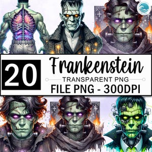Vampire Clipart, Frankenstein Png Bundle, Monsters Clipart, Halloween Png, Pumpkin Clipart, Classic Movie Monsters Png