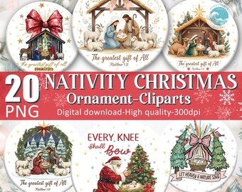 Grootste cadeau-ornamentbundel, 20 ornamentontwerpen kerst Jezus, kerststalornament png, geloof png