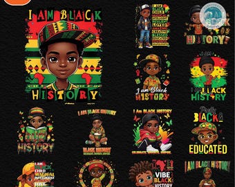 Kid Afro-Amerikaanse png-bundel, 20 png Black Pride, Black Boys Kids Png-bundel, Afro Kids Png, Black History Month png, gelijkheid png