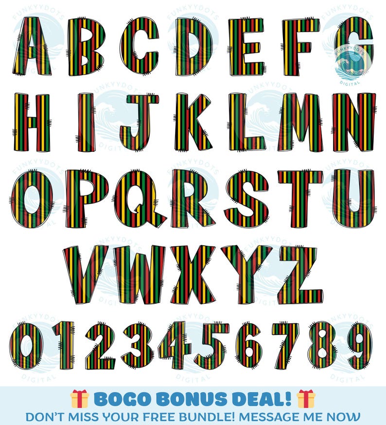 African Alphabet Png Bundle, 4 PNG Black History Font, Juneteenth ...