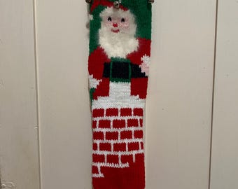 Hand Knit Christmas Stocking Santa Chimney Personalized Christmas 2026