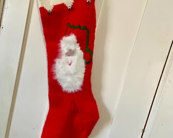 Hand Knit  Santa Tree Christmas Stocking for Christmas 2026