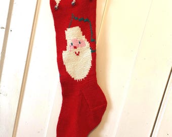 Hand Knit  Santa Tree Christmas Stocking for Christmas 2026