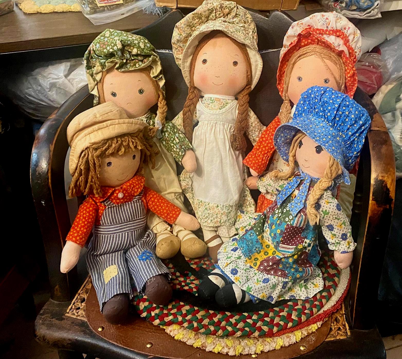 Holly Hobbie Her Friends Amy Carrie Heather Lot 5 Rag Doll 16