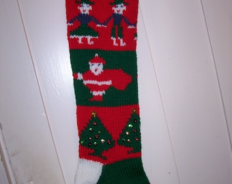 Hand  Knit Christmas Stocking Children Santa Tree for Christmas 2026