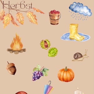Poster autunnale per bambini | Poster delle stagioni | Poster didattico per asili nido, scuole e camerette | Download digitale immediato
