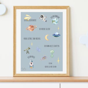 Affirmation poster space for children I A2 A3 A4 I can be personalized with name or name & date of birth I digital instant download