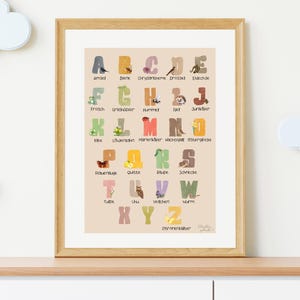 Póster ABC Prado I Alfabeto para niños I Póster de aprendizaje Prado I A-Z I Letras alrededor del prado I Descarga digital instantánea
