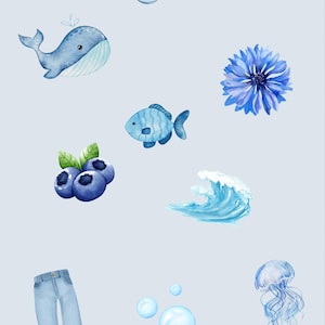 Lernposter Blau I Regenbogenfarben Poster für Kinder I Farben lernen für Kita, Grundschule & Kinderzimmer I Digitaler Sofort-Download