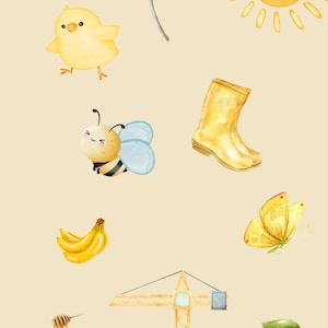 Póster de aprendizaje amarillo | Póster de colores del arcoíris para niños | Aprendizaje de colores para guardería, escuela primaria y habitación infantil | Descarga digital instantánea