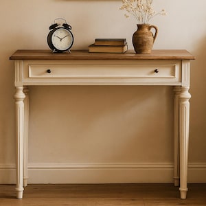 Handmade Wooden Console Table with Drawer French Farmhouse Style | Urban Relics India