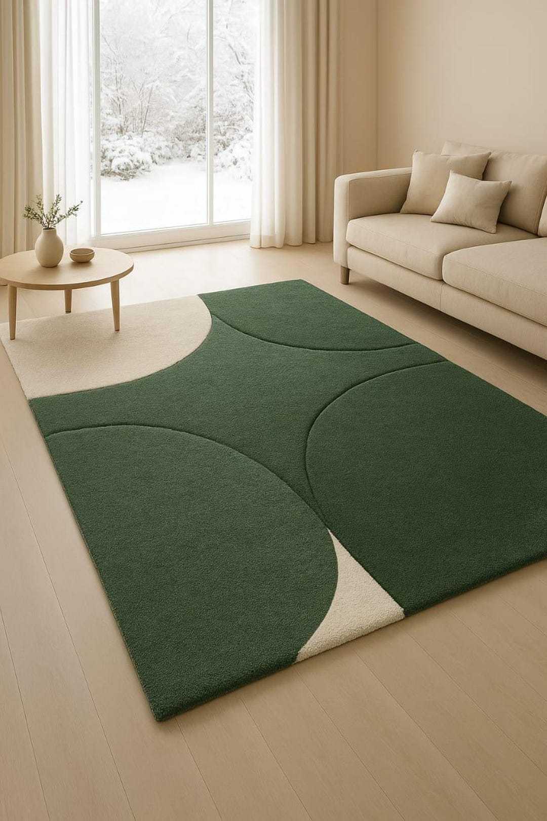 White Geometric Patterned Rug Modern White Geometric Area Rug | Minimalist Abstract Carpet | Floor ...