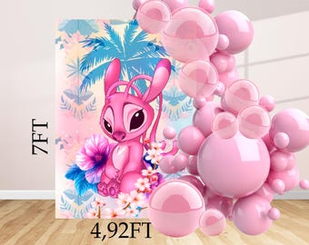Stitch AND Angel Backdrop kit, arch Party,Baby Shower, BirthdayProps, lilo, digital