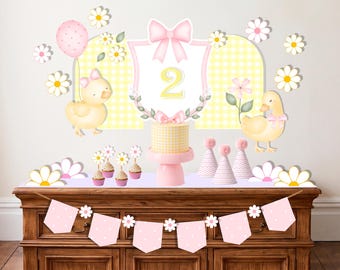 Rubber Duck Baby Shower Decorations, Personalized Name & Age, Printable Party Kit, Yellow Duck 1st Birthday Decor, 24h Custom