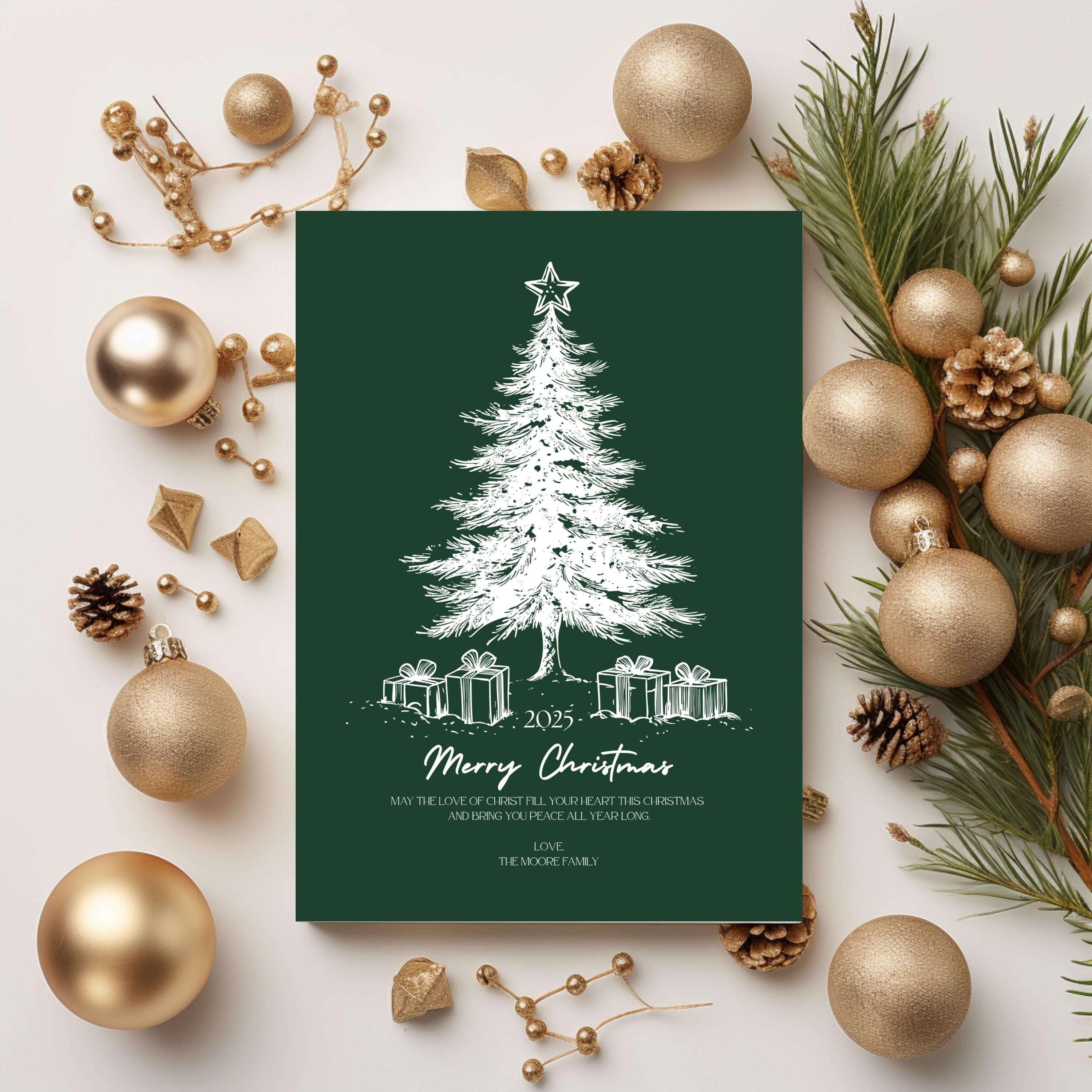 Editable Christmas Card Canva Template | Printable Holiday Greeting ...