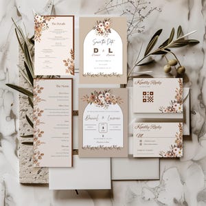 Editable Wedding Invitation Template Bundle: Canva Design, Printable Set (Digital Download)