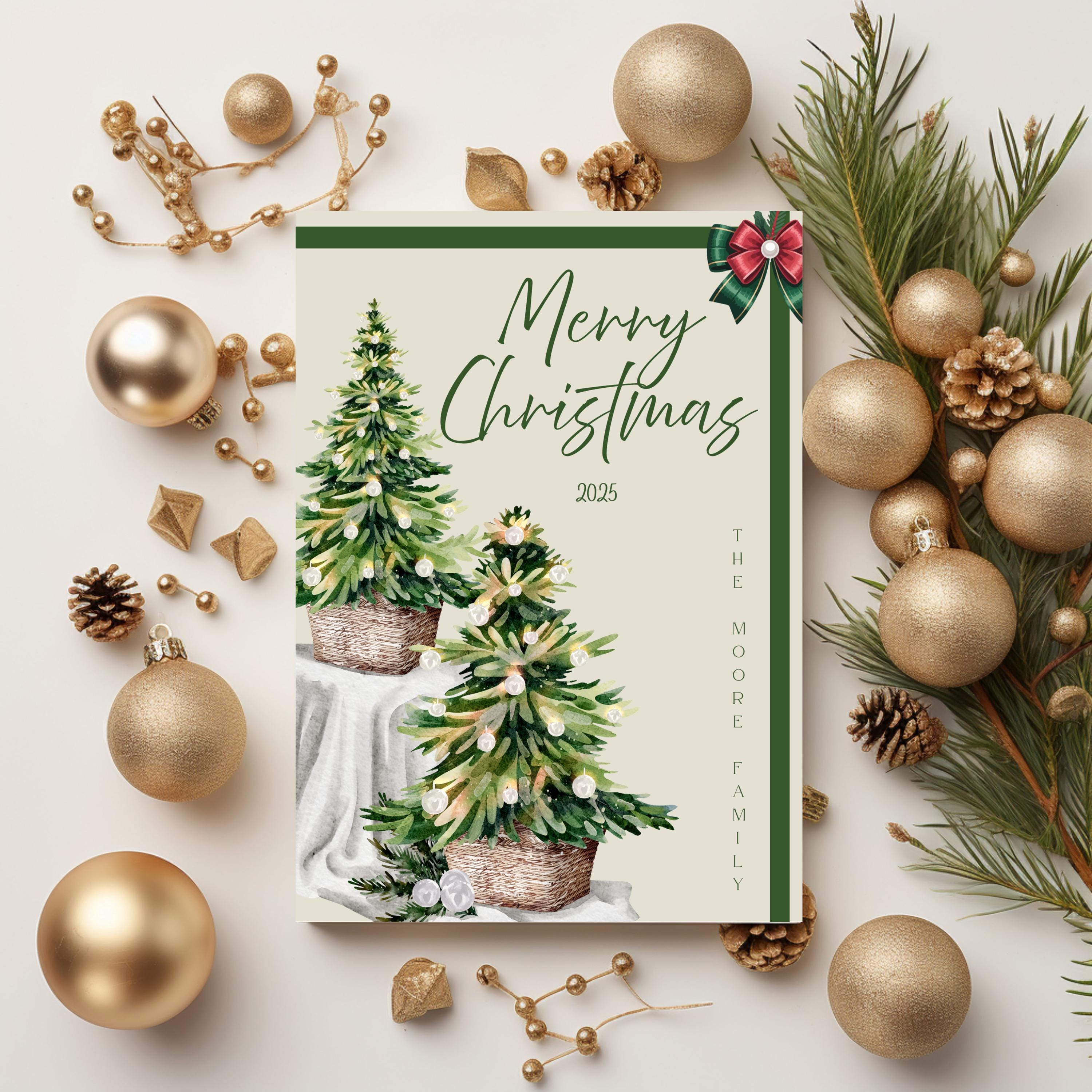 Editable Christmas Card Canva Template | Printable Holiday Greeting ...