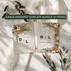 Editable Wedding Invitation Template Bundle: Canva Printable Set (Digital Download)