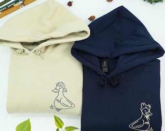Embroidered Duck Couple Hoodies – Matching Anniversary Gift