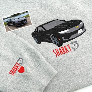 Custom Embroidered Car Sweatshirt For Men - Race Car Sweatshirt - Birthday Gift For Him - Car Lover Gift for Husband