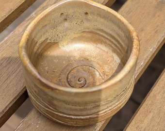 Japanese Inspired Ceramic Yunomi Cup, Earth Tone Stoneware, Wheel-Thrown Tea Mug