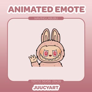 Labubu Waving Animated Emote for Twitch | Stream Overlay Emote | Cute VTuber Emote | Digital Download
