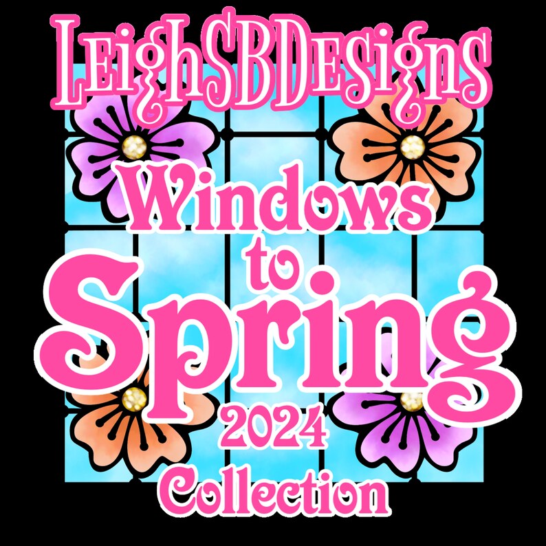 Cherry Blossom Stained Glass Windows SVG Cutz Bundle Cut Files Only Windows to Spring 2024 Collection by LeighSBDesigns image 8