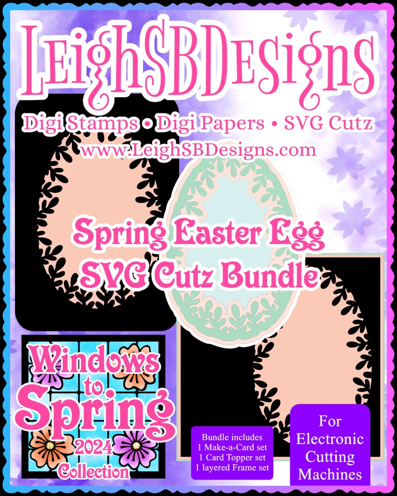 LeighSBDesigns Spring Easter Egg SVG Cutz Bundle