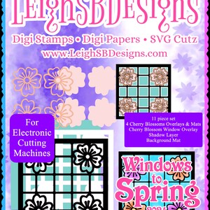 Cherry Blossom Stained Glass Windows SVG Cutz Bundle Cut Files Only Windows to Spring 2024 Collection by LeighSBDesigns image 5