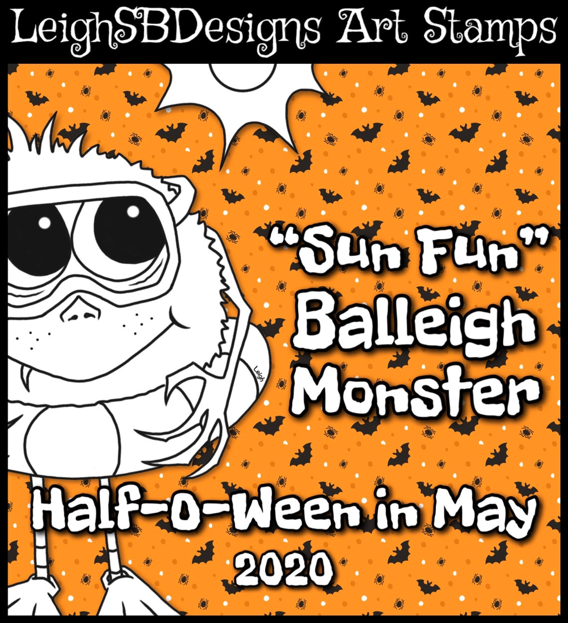 Sun Fun BALLEIGH MONSTER set  whimsically quirky cute digi image 0