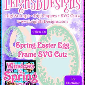LeighSBDesigns Spring Easter Egg Frame SVG Cutz
