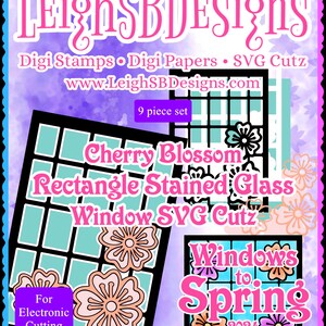 Cherry Blossom Stained Glass Windows SVG Cutz Bundle Cut Files Only Windows to Spring 2024 Collection by LeighSBDesigns image 6