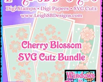 Pacchetto Cutz SVG cut-in Cherry Blossom - Solo file tagliati - Collezione da Windows alla primavera 2024 di LeighSBDesigns