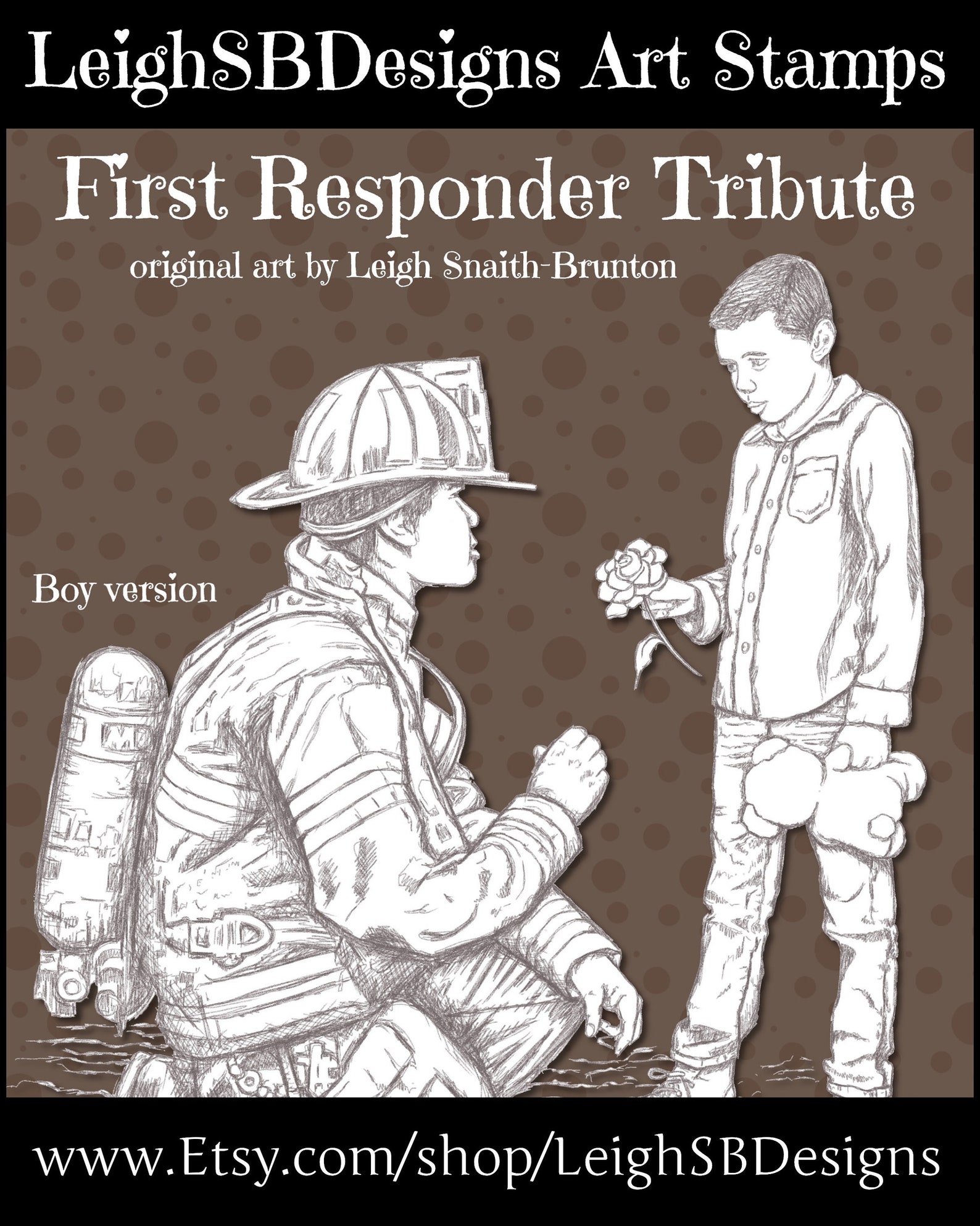 First Responder Tribute Drawing Boy Version Fund Raise Etsy