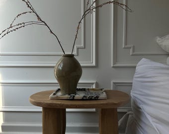 Taburete de madera de roble / Minimalista / Escandinavo / De acento / Japonés / Hecho a mano / Senfuo