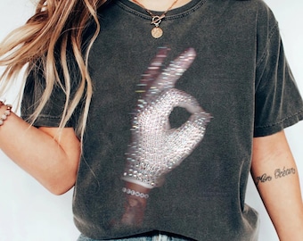 Iceman Album Inspired Shirt, Sparkly Glove Hand Shirt, Pop Concert Tee, Glitter Hand Graphic Tee, Retro Music Fan Shirt