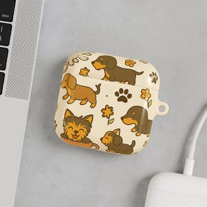 Cute Dog AirPods Case | Cartoon Puppy Pattern Cover | Fits AirPods Pro Gen 1/2 & AirPods 1/2/3 | Dog Lover Gift