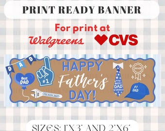 Happy Father’s Day Banner | Print Ready Father’s Day Celebration Banner | Best Dad Ever