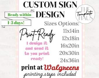 Cartello personalizzato / Cartello di benvenuto personalizzato / Compleanno, Baby Shower, Laurea, Addio al nubilato (Download digitale) Stampa presso Walgreens CVS