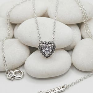 Elevated Heart Necklace, Silver Women's Jewellery, Everyday Wear, Gift For Her