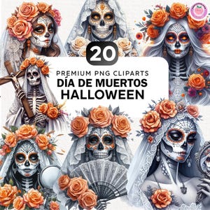 20+ Tag der Toten La Llorona Clipart Bundle, La Catrina Png, Dia de Muertos Clipart, Mexikanische Png, Zuckerschädel Clipart, Chicano Png