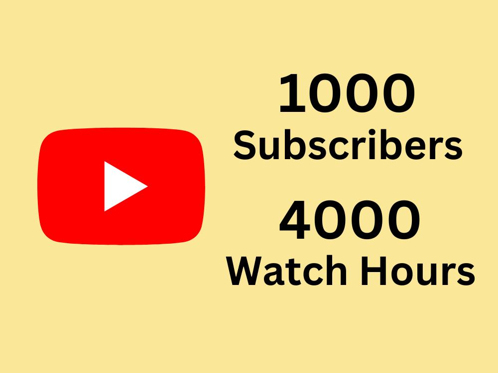 Views I Have 1000 Subscribers And 4000 Watch Hours 1000