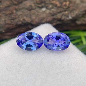 Natural Tanzanite 7x5 mm Oval Pair Faceted Loose Gemstone Weight-1.37 Cts Perfect for Making Earrings #301