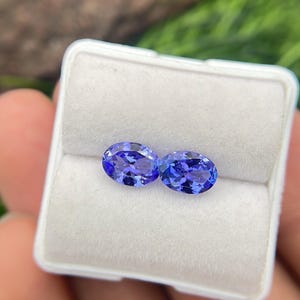Natural Tanzanite 7x5 mm Oval Pair Faceted Loose Gemstone   Weight-1.65 Cts Perfect For Making jewellery #309