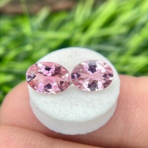 Natural Pink Tourmaline Pair  7x5.2 mm Oval Pair Shape Faceted Loose Gemstone , Weight-1.61 Cts , Rare Colour Tourmaline #223