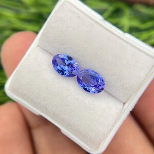Natural Tanzanite 7x5 mm Oval Pair Faceted Loose Gemstone   Weight-1.40 Cts Zoisite Tanzanite  #310