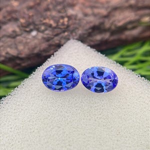 Natural Tanzanite 7x5 mm Oval Pair Faceted Loose Gemstone Weight-1.44 Cts Saturated blue Colour Tanzanite #308