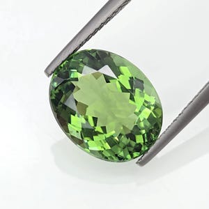 Natural Green Tourmaline Oval Cut Loose Gemstone | Precision Faceted Mint Green Tourmaline | 12.6x10.2 mm | #B55.25